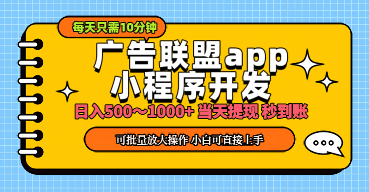 (11645期)小程序开发 广告赚钱 日入500~1000+ 小白轻松上手!-阳明聊项目