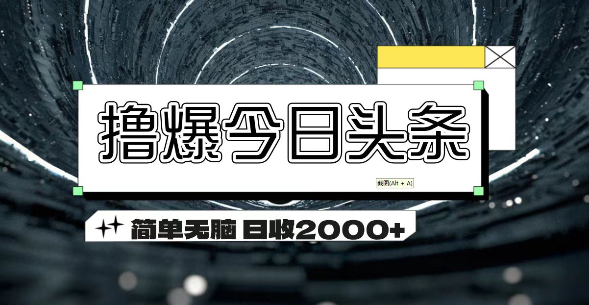 （11665期）撸爆今日头条 简单无脑操作 日收2000+-阳明聊项目