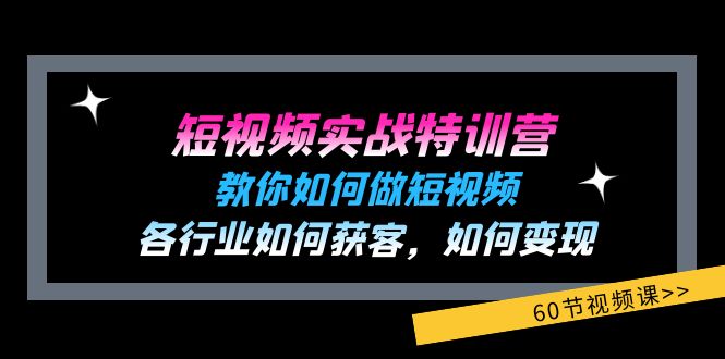 (11729期)短视频实战特训营:教你如何做短视频,各行业如何获客,如何变现 (60节)-阳明聊项目