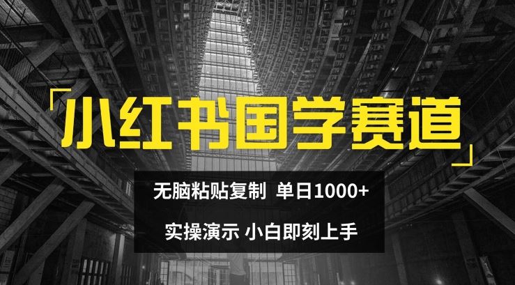 小红书国学赛道，无脑粘贴复制，单日1K，实操演示，小白即刻上手【揭秘】-阳明聊项目