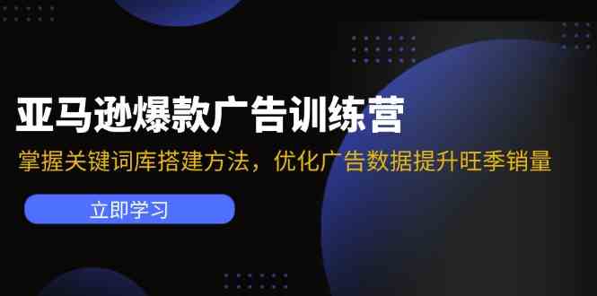 亚马逊爆款广告训练营：掌握关键词库搭建方法，优化广告数据提升旺季销量-阳明聊项目