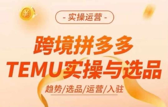 跨境拼多多TEMU实操与选品,多多temu跨境选品运营实操-阳明聊项目