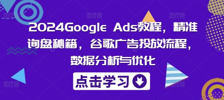 2024Google Ads教程，精准询盘秘籍，谷歌广告投放流程，数据分析与优化-阳明聊项目