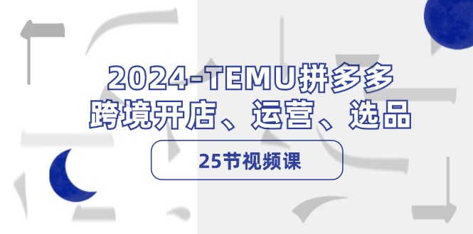 （12106期）2024-TEMU拼多多·跨境开店、运营、选品（25节视频课）-阳明聊项目