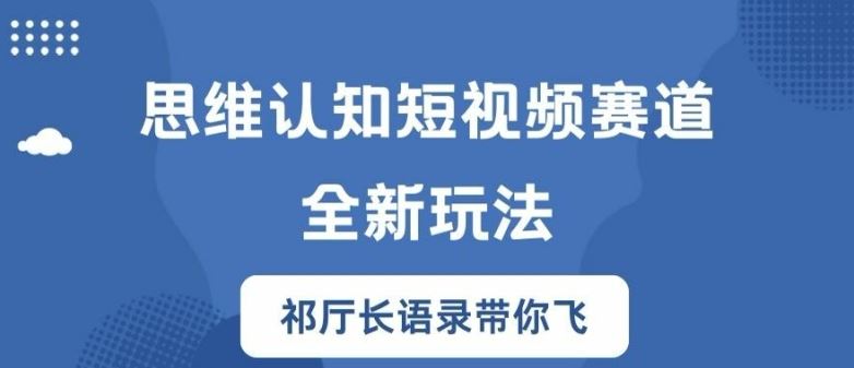 思维认知短视频赛道新玩法，胜天半子祁厅长语录带你飞【揭秘】-阳明聊项目