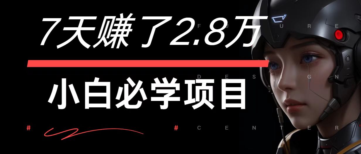 7天赚了2.8万！每单利润最少500+，轻松月入7万+小白有手就行-阳明聊项目