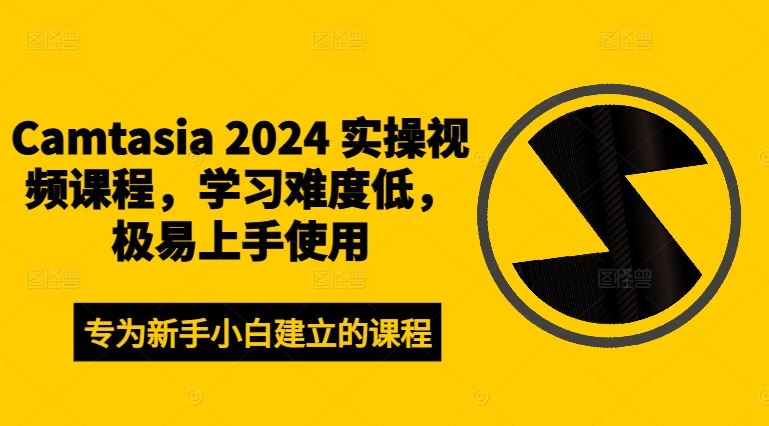 Camtasia 2024 实操视频课程，学习难度低，极易上手使用-阳明聊项目