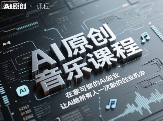 AI原创音乐课程,在家可做的Ai副业,让Ai给所有人一次新的创业机会-阳明聊项目