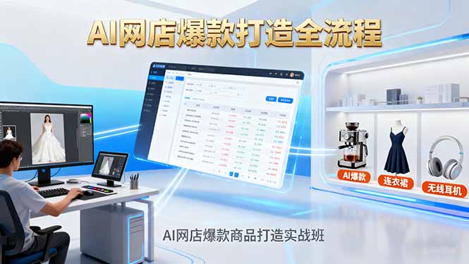 AI网店爆款商品打造实战班：AI技术实现商品图智能处理，快速搭建AI网店-阳明聊项目