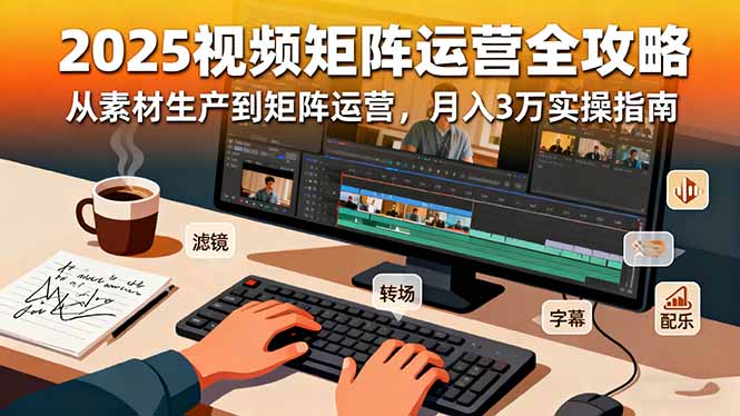 2025短视频矩阵运营全攻略：从素材生产到矩阵运营，月入3万实操指南-阳明聊项目