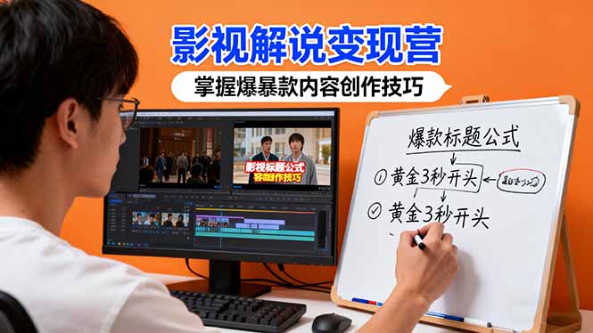 影视解说变现营:通过30+实战案例爆款内容创作技巧,掌握影视解说盈利密码-阳明聊项目