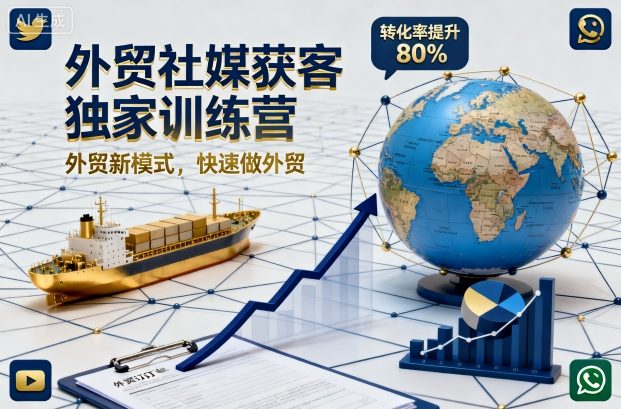 外贸社媒获客独家训练营,外贸新模式,快速做外贸-阳明聊项目
