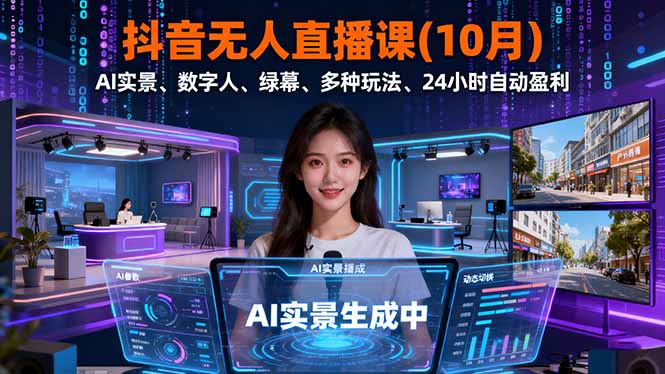 抖音无人直播课(10月-阳明聊项目