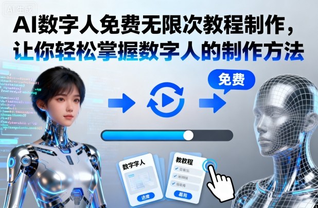 AI数字人免费无限次教程制作，让你轻松掌握数字人的制作方法-阳明聊项目