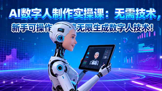 AI数字人制作实操课：无需技术，新手可操作，免费无限生成数字人技术！-阳明聊项目