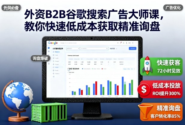 外资B2B谷歌搜索广告大师课，教你快速低成本获取精准询盘-阳明聊项目