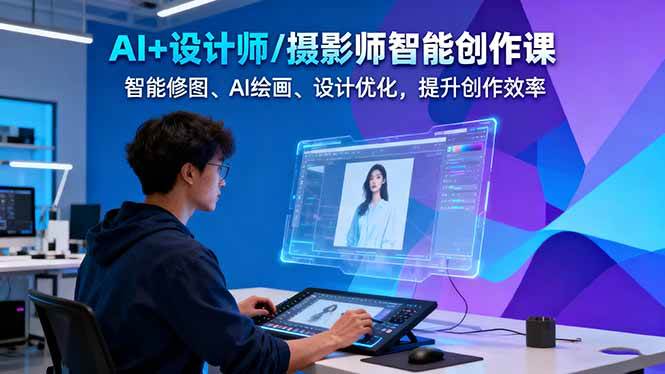 AI+设计师/摄影师智能创作课：智能修图、AI绘画、设计优化，提升创作效率-阳明聊项目
