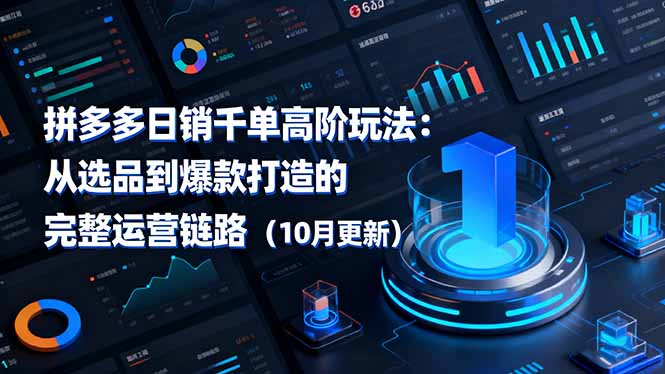 拼多多日销千单高阶玩法：从选品到爆款打造的完整运营链路(10月更新-阳明聊项目