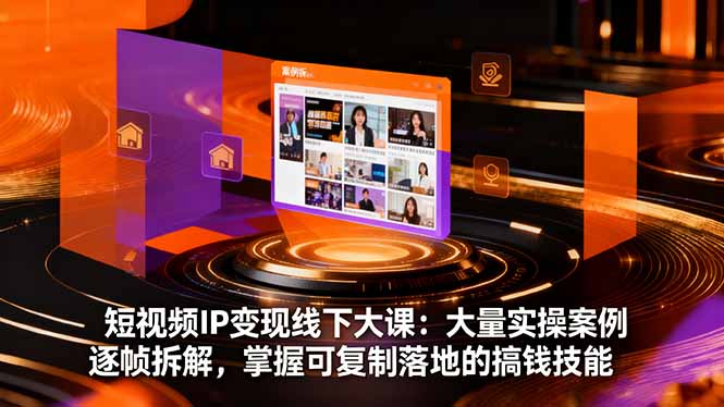 短视频IP变现线下大课：大量实操案例逐帧拆解，掌握可复制落地的搞钱技能-阳明聊项目