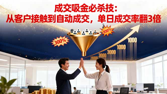 吸金成交营销必杀技：从客户接触到自动成交，单日成交率翻3倍-阳明聊项目