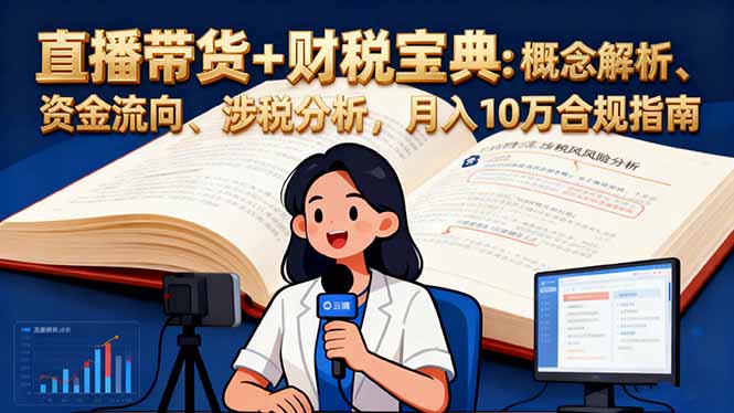 直播带货+财税宝典:概念解析、资金流向、涉税分析,月入10万合规指南-阳明聊项目