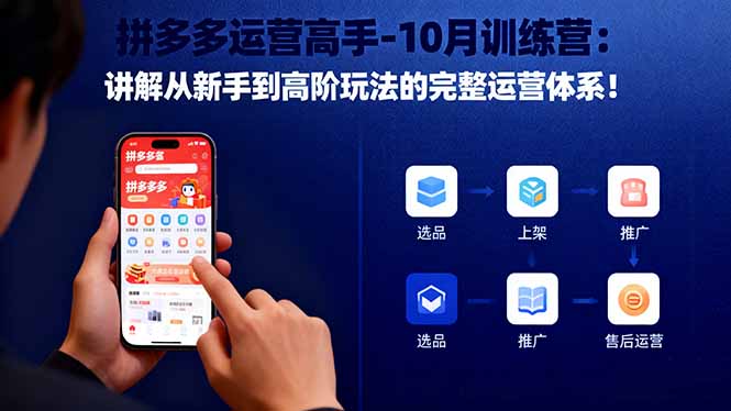 拼多多运营高手-10月训练营：讲解从新手到高阶玩法的完整运营体系！-阳明聊项目