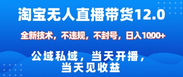淘宝无人直播12.0，公域私域技术，不封号，不违规布局双十一流量风口，日入1k(独家技术)【揭秘】-阳明聊项目