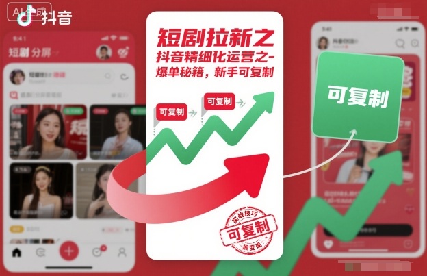 短剧拉新之抖音精细化运营之爆单秘籍，新手可复制-阳明聊项目