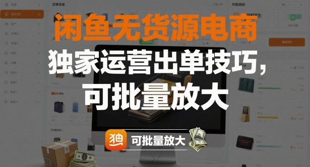 闲鱼无货源电商，独家运营出单技巧，可批量放大-阳明聊项目