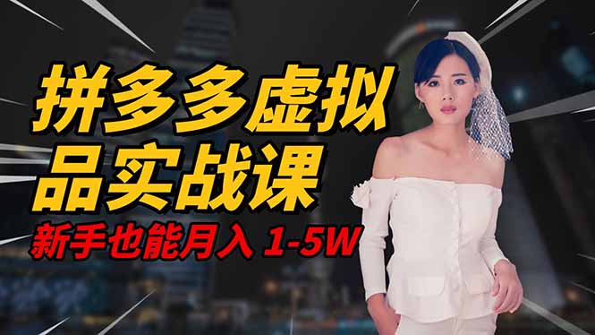 2025 拼多多虚拟品系统实战课，轻资产项目，可矩阵开工作室，新手也能…-阳明聊项目