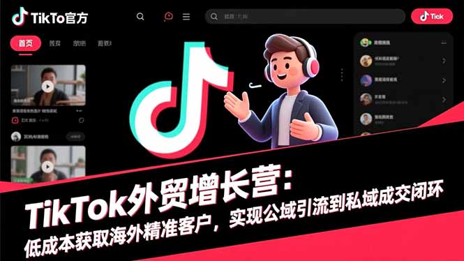 TikTok外贸增长营：低成本获取海外精准客户，实现公域引流到私域成交闭环-阳明聊项目