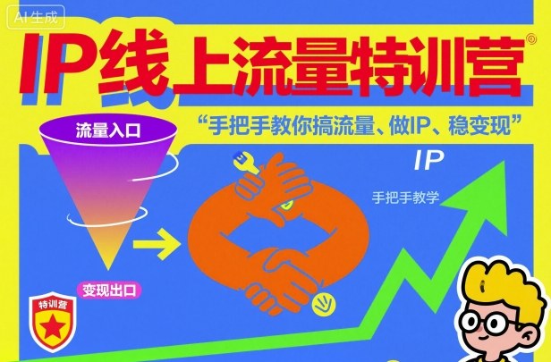 IP线上流量特训营，手把手教你搞流量、做IP、稳变现-阳明聊项目
