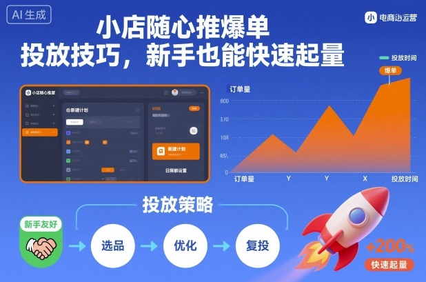 小店随心推爆单投放技巧，新手也能快速起量-阳明聊项目