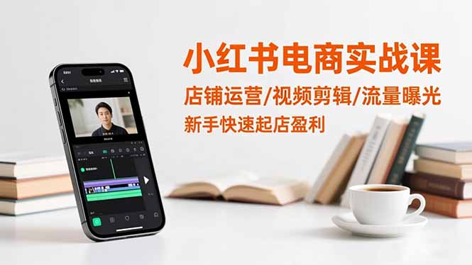 小红书电商实战课:店铺运营/视频剪辑/流量曝光,新手快速起店盈利-阳明聊项目