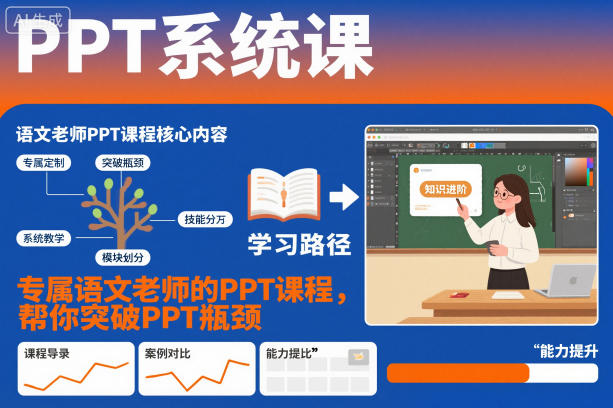 PPT系统课，专属语文老师的PPT课程，帮你突破PPT瓶颈-阳明聊项目