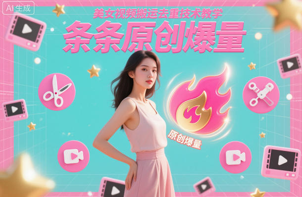 美女视频搬运去重技术教学,条条原创爆量-阳明聊项目