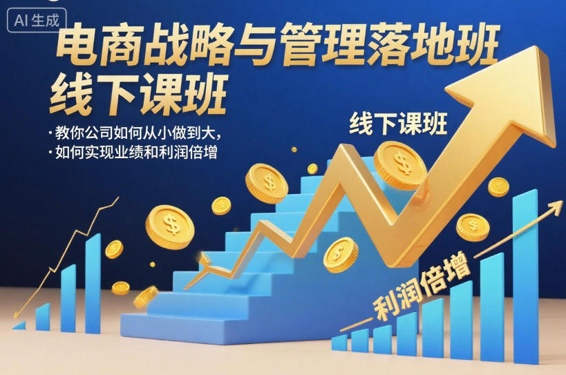 电商战略与管理落地班线下课，教你公司如何从小做到大，如何实现业绩和利润倍增【录音】-阳明聊项目