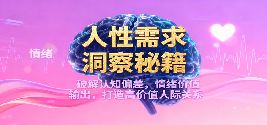 人性需求洞察秘籍，破解认知偏差，情绪价值输出，打造高价值人际关系-阳明聊项目