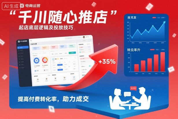 千川随心推起店底层逻辑及投放技巧，提高付费转化率，助力成交-阳明聊项目