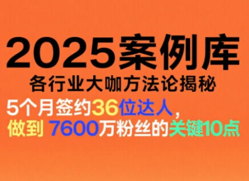 2025案例库,收录各行业大咖的方法论,各行业大咖方法论揭秘-阳明聊项目