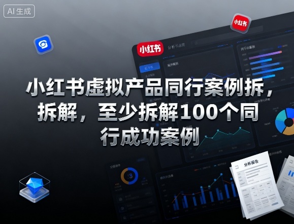小红书虚拟产品同行案例拆解，至少拆解100个同行成功案例(完结)-阳明聊项目