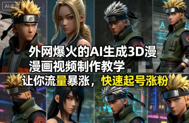 外网爆火的AI生成3D漫画视频制作教学，让你流量暴涨，快速起号涨粉！-阳明聊项目