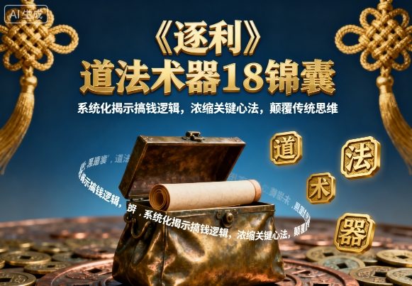《逐利》道法术器18锦囊,系统化揭示搞钱逻辑,浓缩关键心法,颠覆传统思维(更新)-阳明聊项目