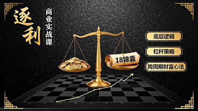 《逐 利》商业实战课,底层逻辑、杠杆策略、18锦囊,跨周期财富心法(更新-阳明聊项目