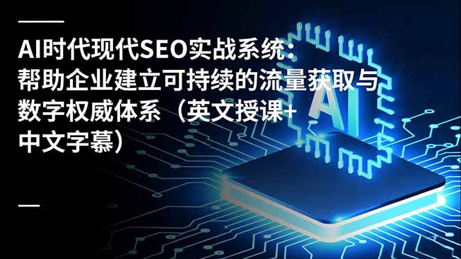 AI时代现代SEO实战系统：帮助企业建立可持续的流量获取与数字权威体系(英文授课+中文字幕-阳明聊项目