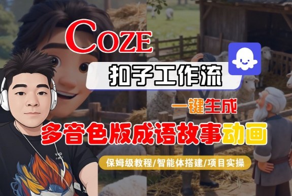 Coze扣子智能体工作流一键生成“多音色版成语故事“动画，全流程保姆级教学-阳明聊项目