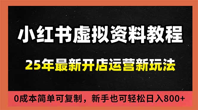 小红书虚拟资料项目：最新搜索流变现玩法，0成本简单可复制，一人多店打法，新手日入800+-阳明聊项目