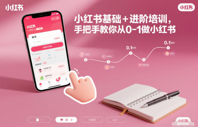 小红书基础+进阶培训，手把手教你从0-1做小红书-阳明聊项目