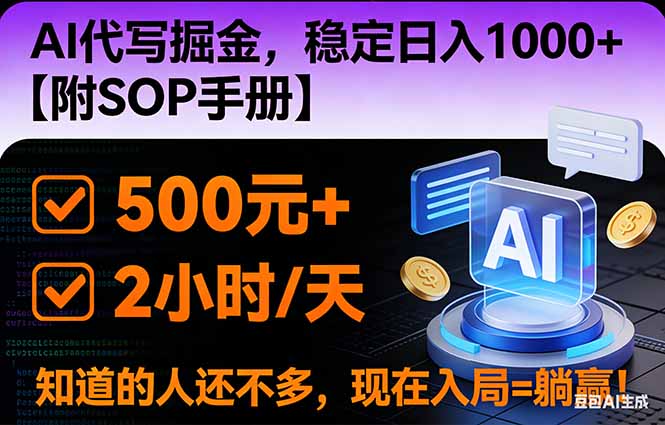 2026风口项目,AI代写掘金，稳定日入1000+，掌握核心技能【附SOP手册】-阳明聊项目