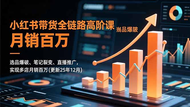 小红书带货全链路高阶课，选品爆破、笔记裂变、直播推广，实现多店月销百万(更新25年12月-阳明聊项目